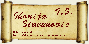 Ikonija Simeunović vizit kartica